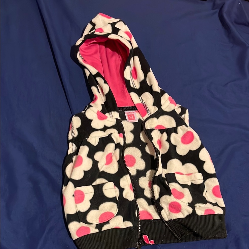 Carter's Black and White Floral Vest